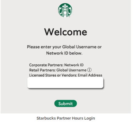 Starbucks Partner App's Login Screen
